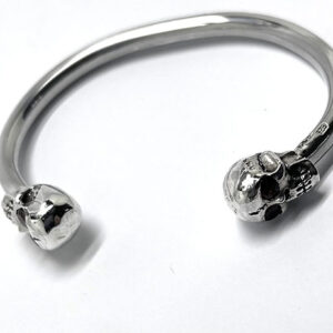 Sterling Silver Skull Cuff set Garnets